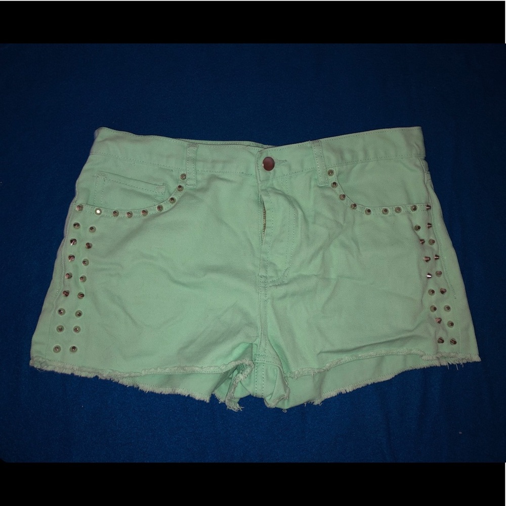 Forever 21 Studded Mint Shorts